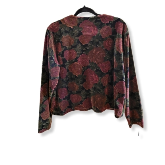 VINTAGE Jones Studio L zip up velours rose blazer - Picture 2 of 4